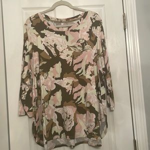 Calvin Klein performance stretch 3X in pastel with green colors